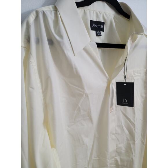 Allsense Men's Formal Button Down Yellow Dress Shirt Size XL - Picture 3 of 4